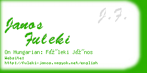 janos fuleki business card